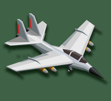 White toy fighter jet with red accents and missile details, designed for imaginative play and creativity.