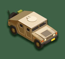 Military-style armored vehicle toy with a tactical design and realistic details.