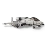 A gray toy military jet with two engines, a cockpit, and missiles attached to the wings.