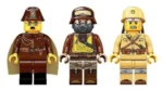Three toy figures with different uniforms and headgear are displayed.