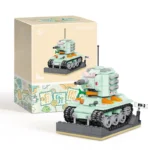 A toy tank model and its packaging are displayed.
