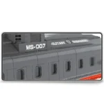 A gray military submarine toy with windows and the text "MS-007" and "MILITARY SUBMARINE" is displayed.