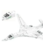 A white toy airplane with a red star on the tail fin is displayed.