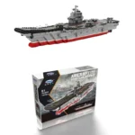 A toy aircraft carrier and its box are visible.