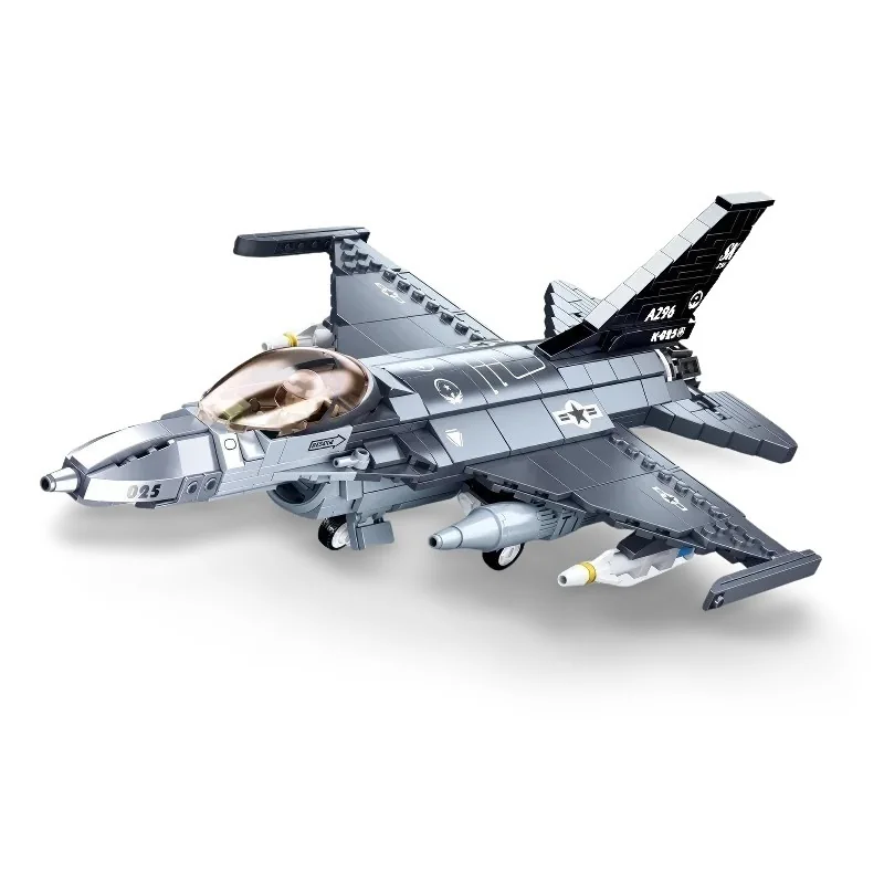 A gray toy fighter jet with a transparent cockpit and missiles is displayed.
