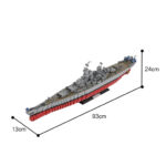 Battleship model toy with intricate design, measuring 93cm in length, 24cm in height, and 13cm in width.