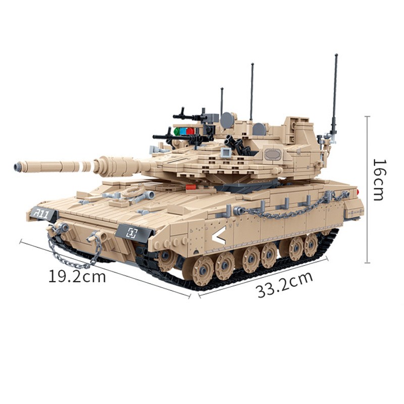 Military Series Israeli Merkava Main Battle Tank MK4 soldier Figures DIY Model Building Blocks Bricks Toys Gifts