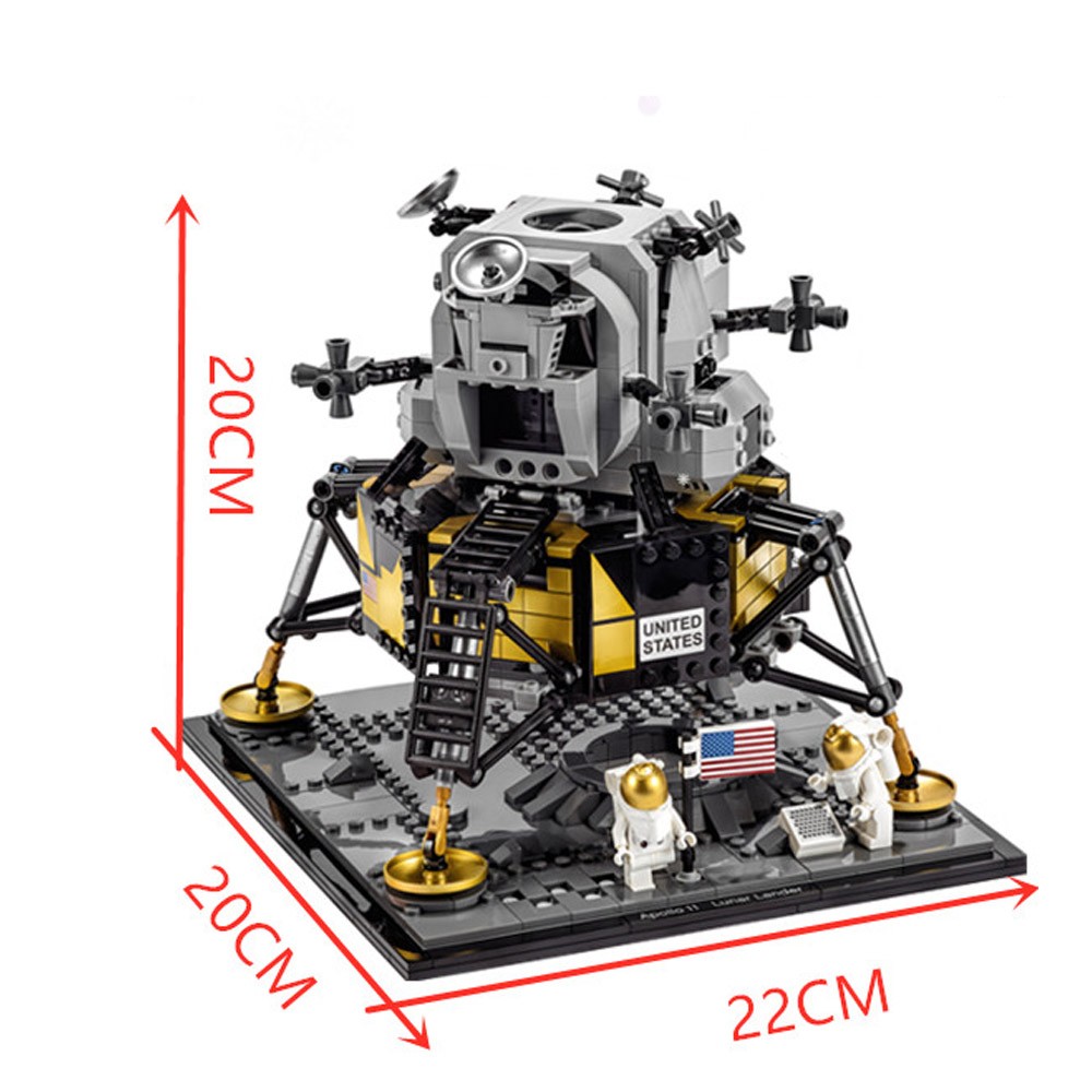 New Moon Space Rocket 11 Lunar Lander Building Block Expert Bricks Toys For Gifts Kids With Light In Stock