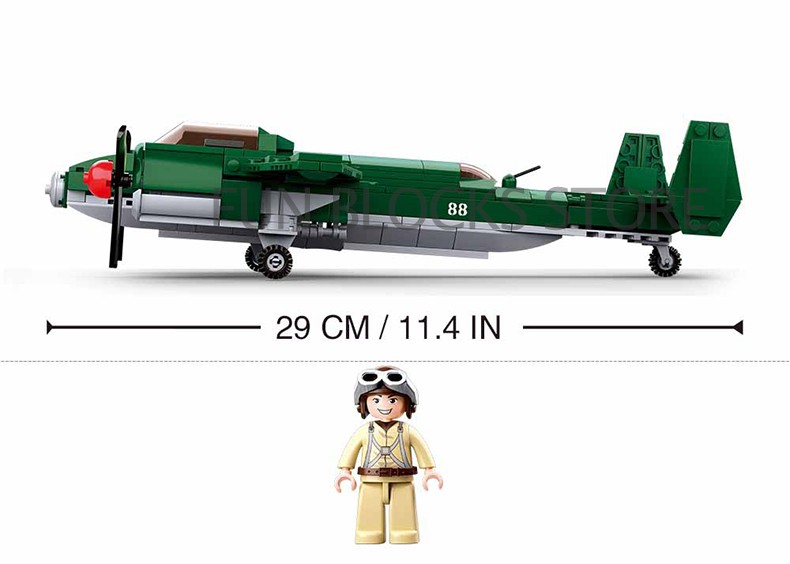 NEW WW2 Air Forces Military Army Soviet Union TU-2 Bomber Fighter Building Blocks Classic Construction Educational Toys For Kids